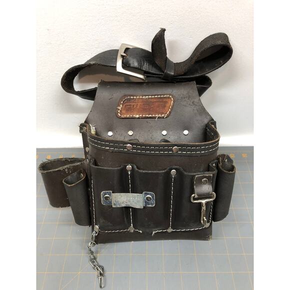 AWP Hi-Performance Tool Belt Electrician Contruction Mechanic leather - Picture 1 of 4